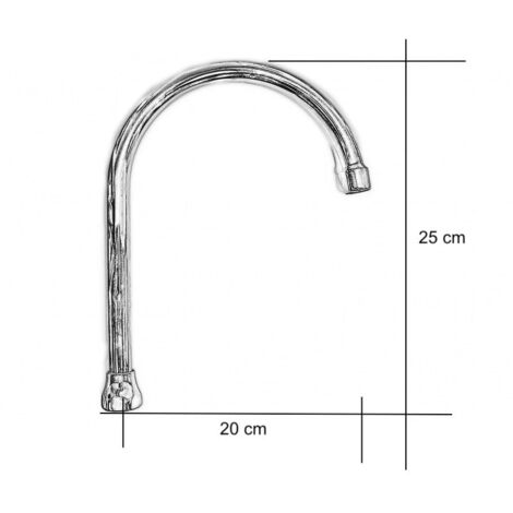 Bec pour robinet à parapluie universel hauteur canne 25 cm