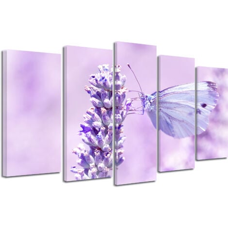 DECLINA, Tableau toile imprimée, animaux, Tableau deco toile Papillons, 220x120 cm - 1