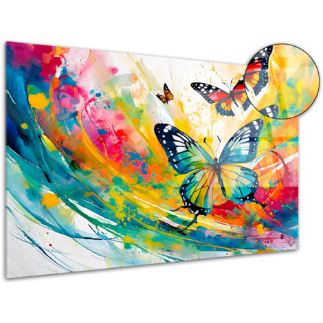DECLINA, Tableau plexiglas déco abstrait Papillons colorés - 1