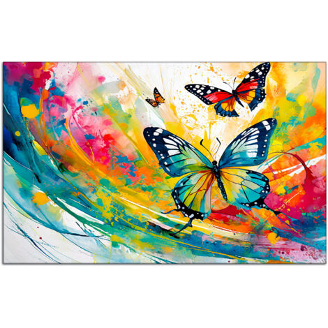 DECLINA, Tableau plexiglas déco abstrait Papillons colorés - 2