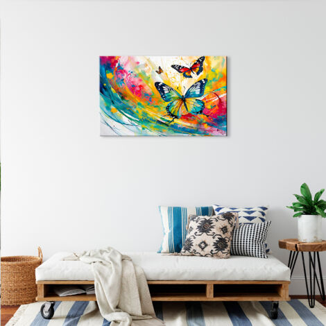 DECLINA, Tableau plexiglas déco abstrait Papillons colorés - 3