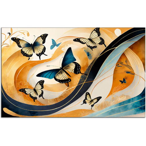 DECLINA, Tableau plexiglas Papillons et fond Abstrait - 2