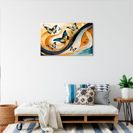 DECLINA, Tableau plexiglas Papillons et fond Abstrait - 3