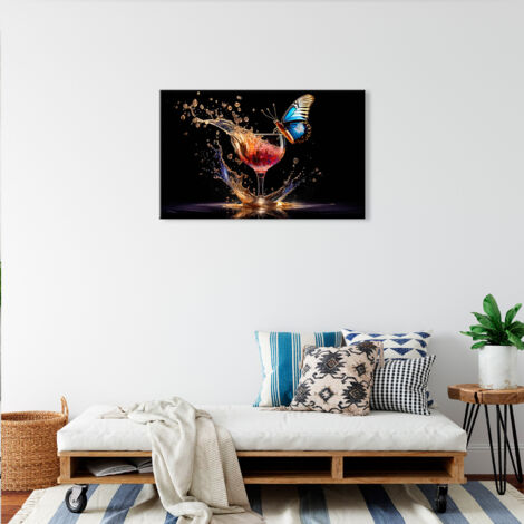 DECLINA, Tableau plexiglas déco Verre cocktail et papillon - 3