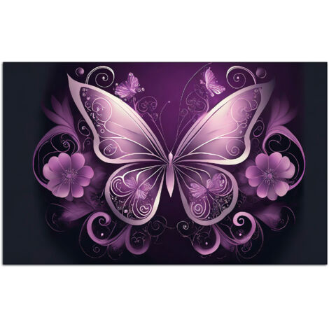 DECLINA, Tableau plexiglas Fleurs et papillons - 2