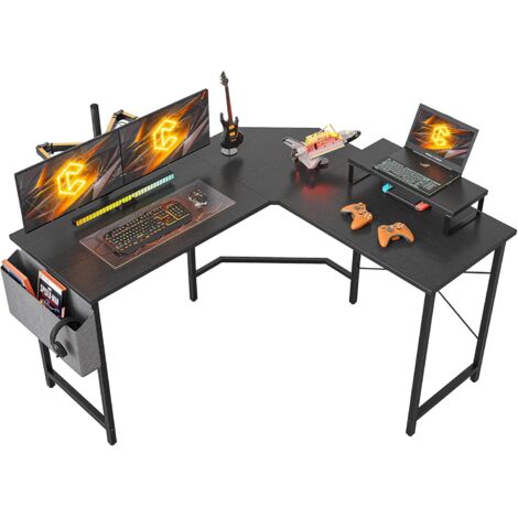 Bureau D'angle En Forme De L Noir Neuf