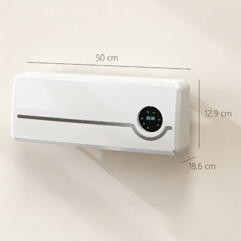 HOMCOM Chauffage Mural Céramique 1000/2000W - Radiateur Électrique Avec Télécommande Et Programmation Hebdomadaire
