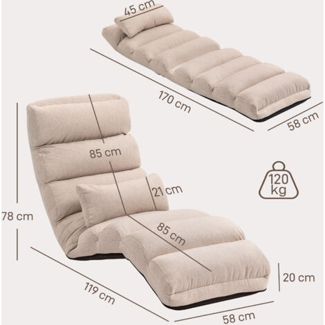 Fauteuil Chauffeuse 1 Place INTEX Gonflable - Convertible Lit 2 En 1 Gris