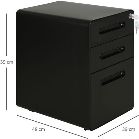 CLIPOP de classement Mobile Caisson de Bureau à 3 tiroirs, Support Imprimante sur 4 roulettes
