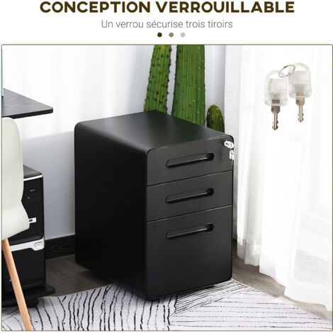 Yaheetech Caisson Bureau avec 2 Tiroirs,Rangement Document à roulettes