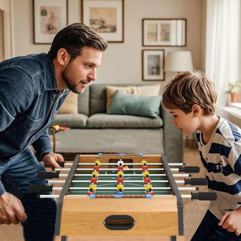 Table Baby-foot HOMCOM Pour Enfants – 18 Joueurs, 2 Ballons, Dès 6 Ans, 69x37x24 Cm