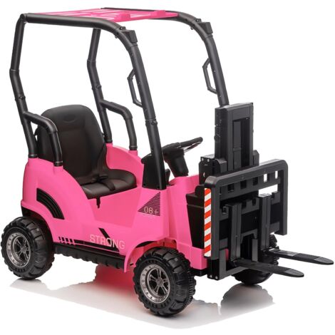 Coche eléctrico infantil 12V – Batería 12V4.5Ah, 2 motores 390, cargador incluido, capó, rosa