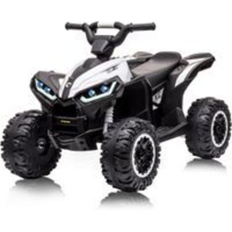 Garvee Quad Eléctrico Infantil 12V, Coche Eléctrico para Niños con LED y Música, Bocina para 3+ Años 83x53x56 cm Blanco