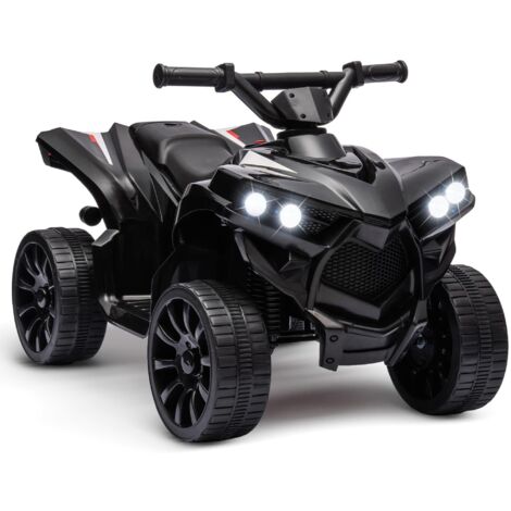 Quad Eléctrico Infantil, Coche Eléctrico para Niños con LED y Música, 1.5-3 km/h, Bocina, ATV para Niños 3+, Negro