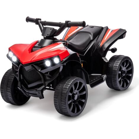 Quad Eléctrico Infantil, Coche Eléctrico para Niños con LED y Música, 1.5-3 km/h, Bocina, ATV para Niños 3+, Rojo