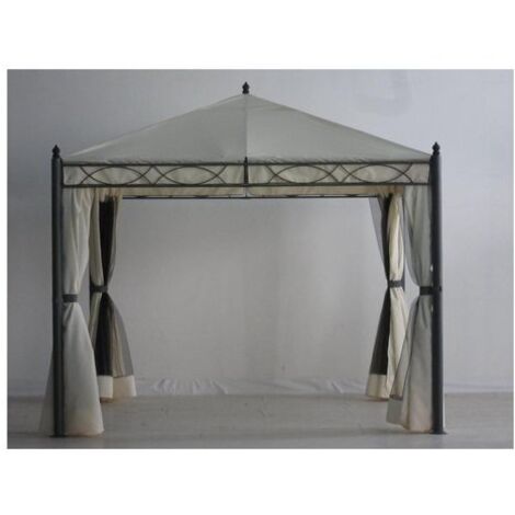 Amicasa Gazebo Ferro 3x3 Oregon Pvc Con Tende+zanzariere (1/3)