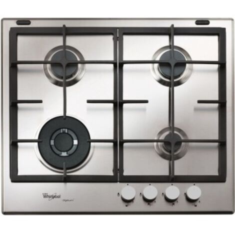 Whirlpool GMR 6422-IXL Piano Cottura a Gas 4 Zone iXelium Griglie in Ghisa 60 cm Acciaio Inox
