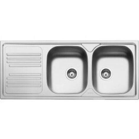 SMEG LAVELLO INOX DUE VASCHE GOCCIOLATOIO A SINISTRA LYP116S (1/2)