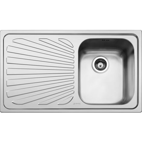 SMEG LAVELLO INOX A UNA VASCA GOCCIOLATOIO A SINISTRA SP861S (1/3)