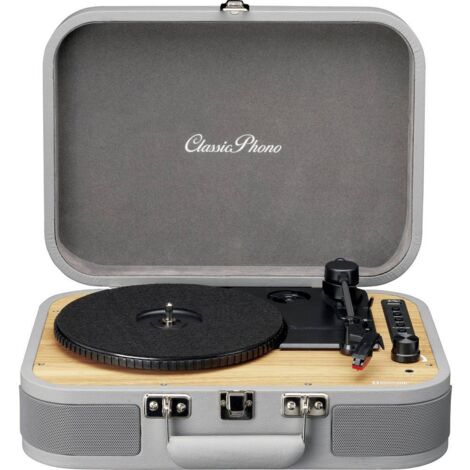 Retro bluetooth turntable with built in speakers black (1/5)