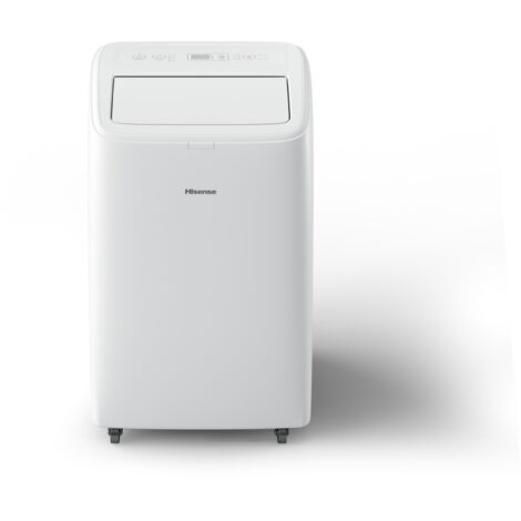 Hisense – Condizionatore portatile 12.000 BTU – Classe energetica A – Potenza sonora 64 dB – Funzione deumidificazione – Colore bianco (1/5)