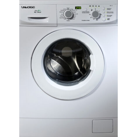 SanGiorgio SES710D. Tipo di carica: Caricamento frontale. Capacità cestello: 7 kg, Classe di efficienza della centrifuga: C, Silenziosità (centrifuga): 77 dB, Silenziosità (lavaggio): 59 dB, Veloci...