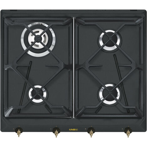 Smeg Coloniale Piano di cottura SRV864AOGH Antracite. Colore del prodotto: Antracite, Posizionamento dell'apparecchio: Da incasso, Dimensione della larghezza del piano cottura: 60 cm. Bruciatore pi...