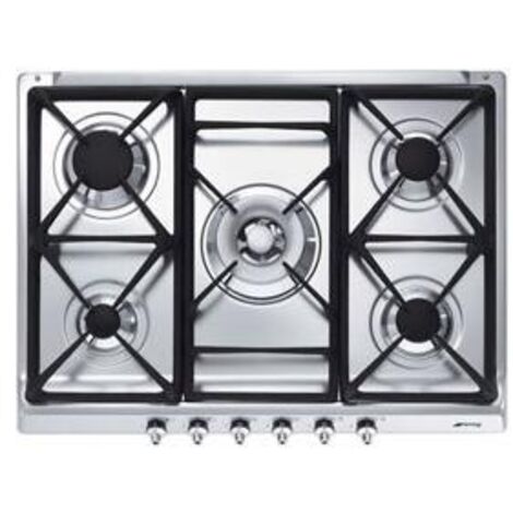 Smeg Piano Cottura SE70SGH-5 a Gas 5 Fuochi Gas Colore Acciaio Inox (1/2)