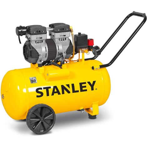 Stanley – Compressore silenziato senza olio 50 litri – 1,3 hp – 8 bar – 150 litri/min – 59 dB – Tecnologia oliless per manutenzione facile (1/7)