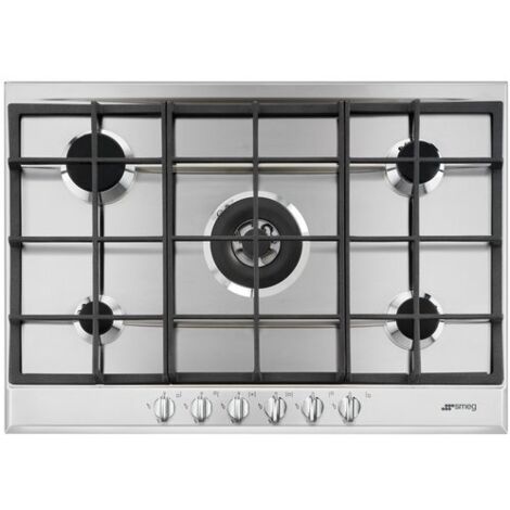 Smeg P272XGH. Colore del prodotto: Acciaio inox, Posizionamento dell'apparecchio: Da incasso, Dimensione della larghezza del piano cottura: 75 cm. Bruciatore piccolo: 1100 W, Bruciatore medio: 1700... (1/9)