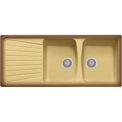 Lavello composito cucina Plados SP1162 due vasche con scolapiatti - UQ66 Terra di Francia