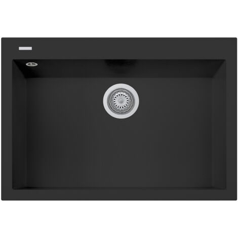 Lavello composito cucina Plados ON7610 una vasca - UG 70 Nero Matt