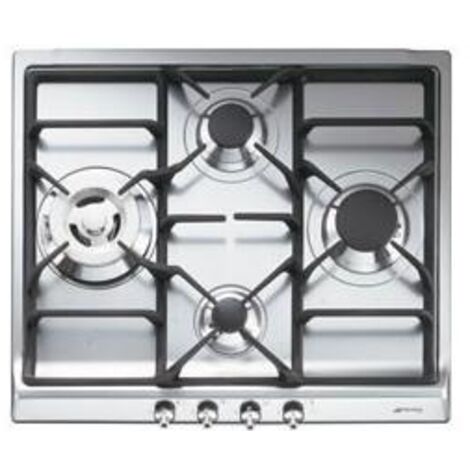 Smeg Piano Cottura SER60SGH a Gas 4 Fuochi Gas Colore Acciaio Inox