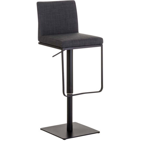 Set di 2 sgabelli da bar con rivestimento in tessuto Panama grigio scuro nero
