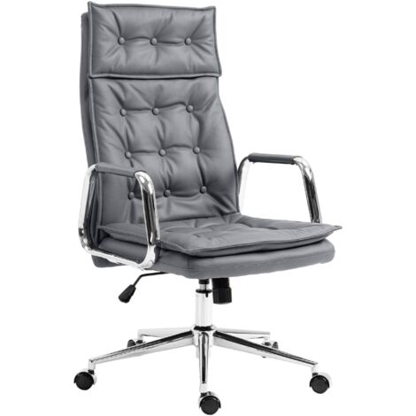 Sedia da Ufficio Sotira in Vera Pelle grigio