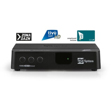 Decoder Satellitare Telesystem TS9018HEVC Full HD DVB-S2 HEVC con Smart Card Tivùsat e compatibilità DVB-S / S2