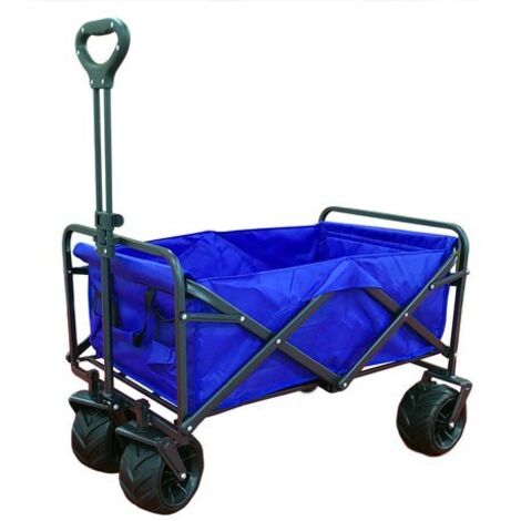 Amicasa Carrello Spiaggia Amicasa Telescopico Ruote Larghe Portata 80 Kg Nero
