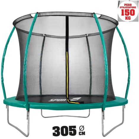 Trampolino Tappeto Elastico 305 cm Diametro Bambini Rete Sicurezza da Giardino (1/4)