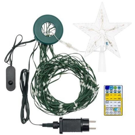Lotti Decoro Luminoso Tenda Mantello Verde con Puntale Stella per Albero (1/5)