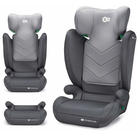 Kinderkraft i-Spark Seggiolino Auto no-Fix con Protezioni Laterali per Bambini - da 3,5 a 12 anni - Grey