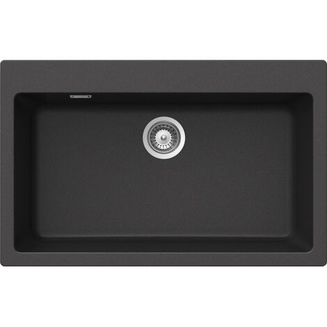 SCHOCK Lavello Cucina Primus N100XL 1 Vasca XL con banco Rubinetteria, Materiale Cristalite®, Antracite, 790x500mm (1/2)