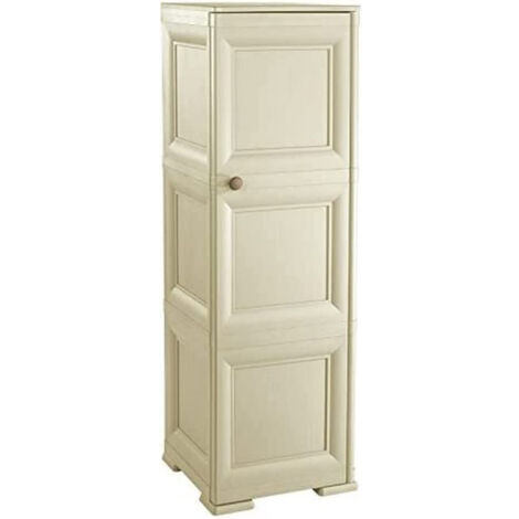 Mobile colonna portatutto 2 ripiani in resina cm 40x43x125 colore angora - omnimodus (1/3)