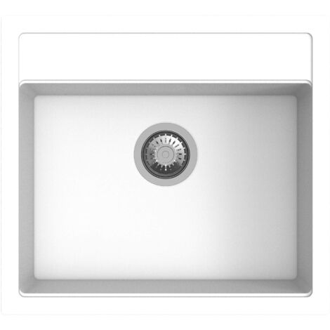 Lavello Cucina 1 Vasca 56x51 cm in Acrilico Apell Pietra Plus Bianco (1/2)