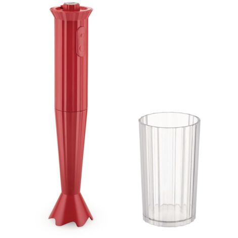 Alessi Plissé MDL10 R - Frullatore a Immersione di Design con Bicchiere Graduato, in Resina Termoplastica, Spina Europea 500W, Rosso (1/2)