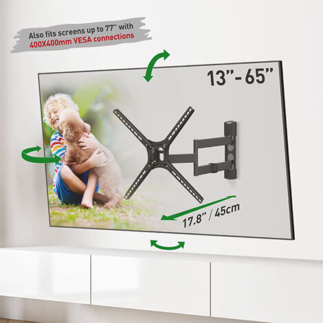 Supporto TV fino a 65" per schermi piatti e curvi - peso max 40kg - VESA 400x400 (1/2)