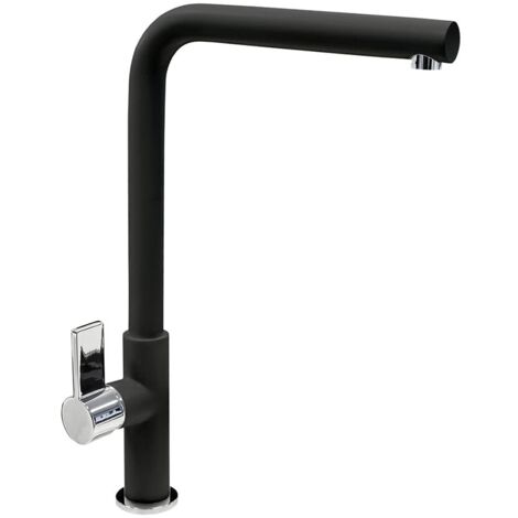 Miscelatore cucina Plados VENMIXL monocomando canna a 90° - Nero Matt (1/2)