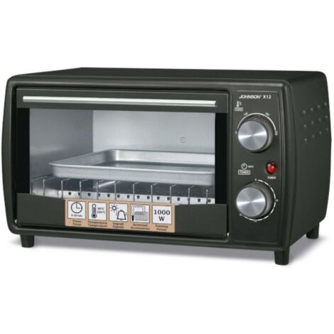 Forno Elettrico Johnson Serie X X12 da 12 litri, 800W con Timer, Griglia, Teglia e Doppi Vetri (1/5)