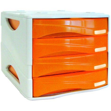Cassettiera da scrivania Arda 4 cassetti smile arancio trasparente [TR15P4PAR] (1/3)