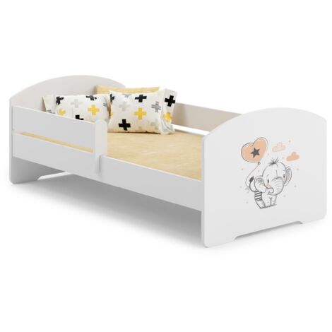 Lit d'enfant LUK avec balustrade 140x70 Eléphant (1/5)