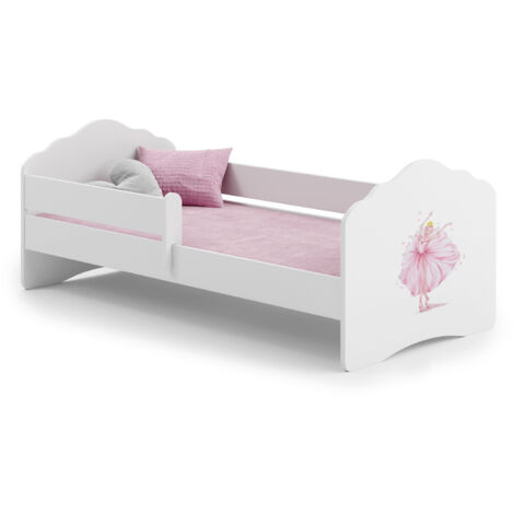 FALA lit d'enfant avec barreau 160x80 Princesse en couronne (1/5)